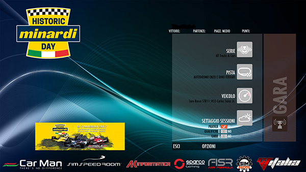 Schermata menu HMD